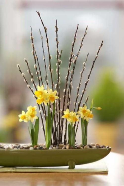 Narsissin koristeluideoita loistaviin kukka -asetelmiin Feng Shui -tyyliin