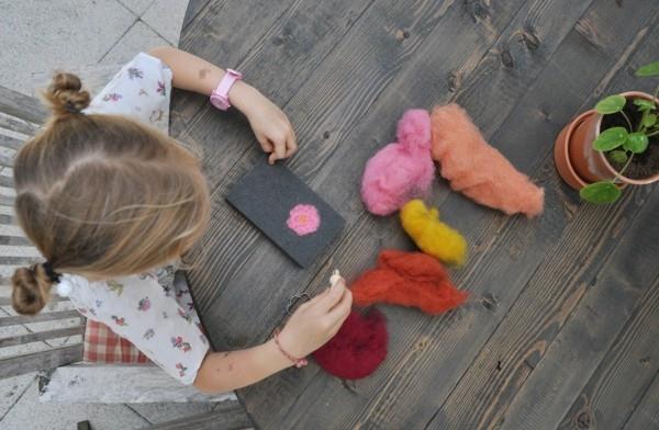 Märkähuovutushuopa käsityöt lasten huovuttamisesta villaiset lasten DIY -projektit