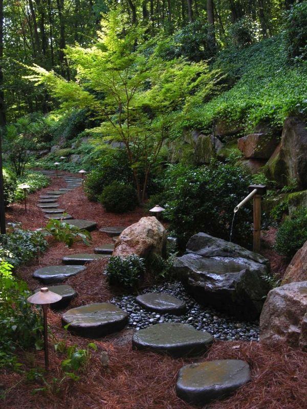 Luo luonnollinen puutarha - kivet ja vesi - hienoja ideoita