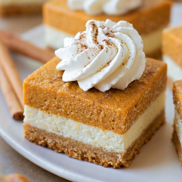 Ei Bake Pumpkin Cheesecake Square Cheesecake ilman majakoita
