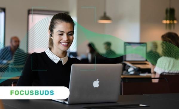 FocusBuds -nappikuulokkeet kouluttavat aivojasi ja parantavat tarkennuskuulokkeita tuottavuuden parantamiseksi