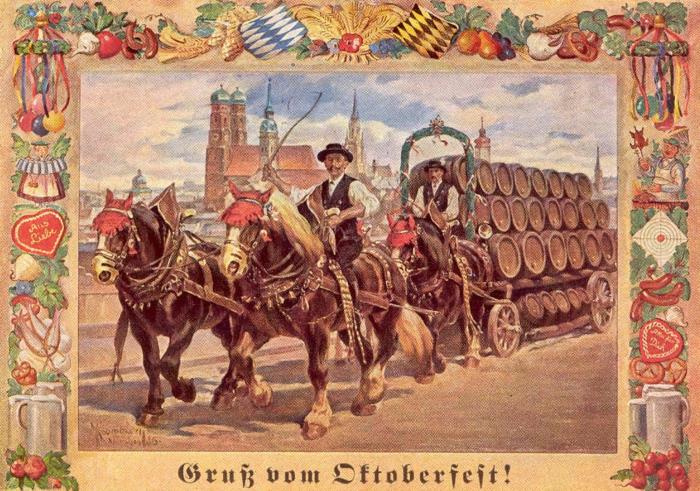 Oktoberfest Münchenin pormestarin vanha kartta