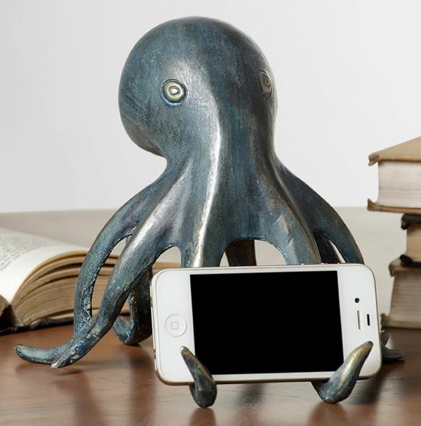 Oktopus älypuhelimen huonekalut koriste -esineet taide moderni puhelinteline
