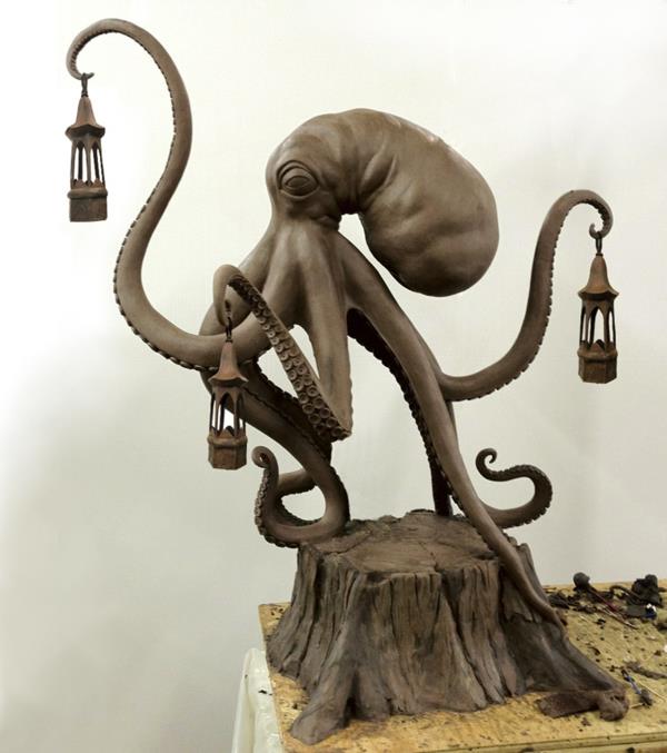 Octopus feat huonekalut koriste -esineet taide moderni jalusta