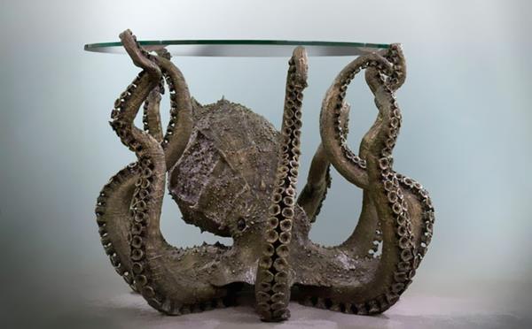 Octopus art huonekalut koriste -esineet moderni pöytätasolasi