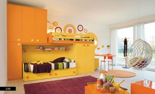 huonekalut oranssi idea valkoinen laitteet lastenhuone keltainen