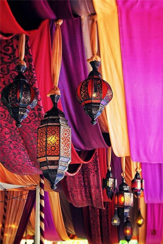 Oriental lamput punainen violetti kyllästynyt