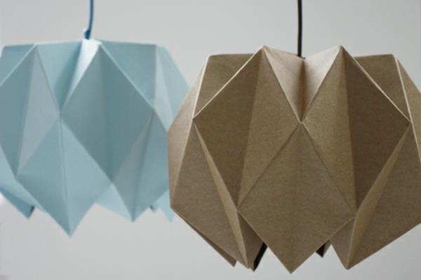 Lampunvarjostimen ohjeet ruskea sininen origami