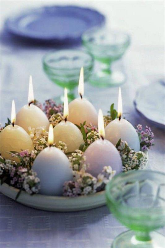 Pääsiäisen käsityöideoita kynttiläkoristeita Pääsiäismunia
