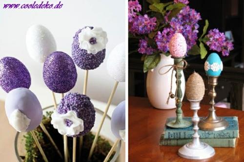 Pääsiäinen koristelu koriste -esineet pääsiäispupu kukat violetti liila