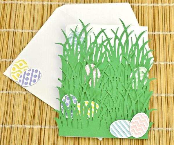 Tee pääsiäiskortteja onnittelukortti Tee ruoho itse ja tee käsitöitä lasten kanssa