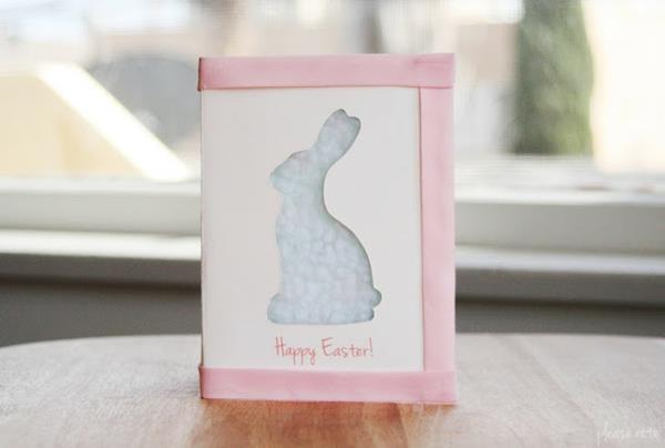 Tinker pääsiäiskortit onnittelukortti Pääsiäispupu tekee käsitöitä lasten kanssa