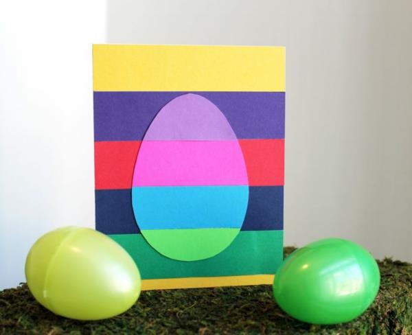 Pääsiäiskortit tekevät värikkäitä muna -käsityöideoita käsitöitä lasten kanssa