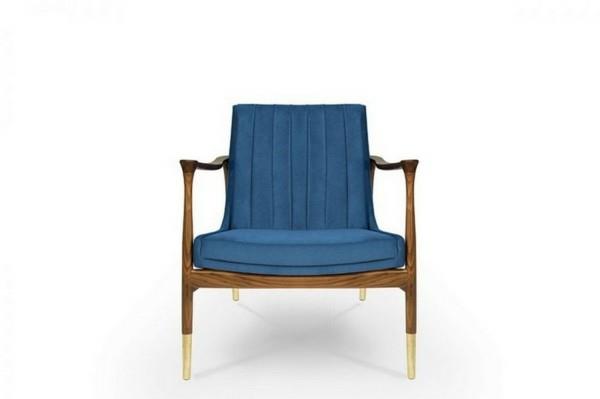 Vuoden Pantone -väri 2020 verhoiltu tuoli Classic Blue