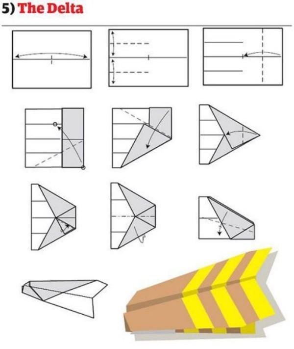 Keltaiset paperilentokoneet ja ruskeat paperilentokoneet