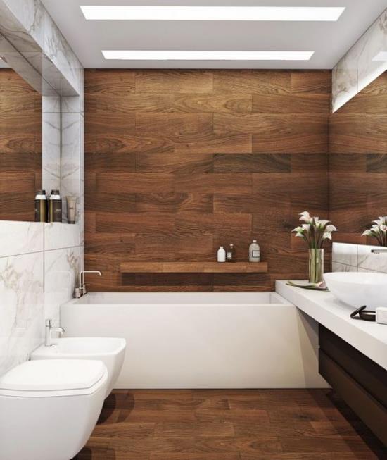 Sopiva valo kylpyhuoneessa kaunis moderni suunniteltu huone sisäänrakennettu kattovalaistus