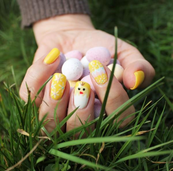 Pastellikynnet - ideoita tyylikkääseen kevään ja pääsiäisen manikyyriin keltainen poikasen aiheet DIY
