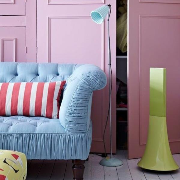 Pastelli värivalikoima värisuunnittelu seinäkoriste sohva sininen