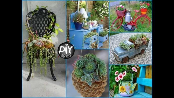 Plant stand upcycling ideoita wc vanhat tuolit