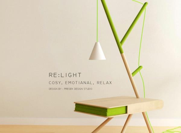 RE LIGHT sivupöytä vihreä Presek Design Studio