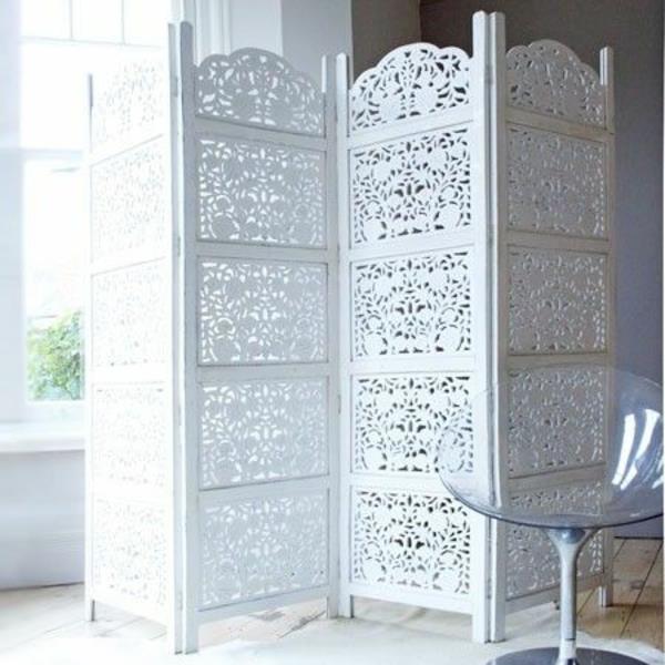 Huoneenjakaja puusta valmistettu huonejakaja Marokon valkoinen