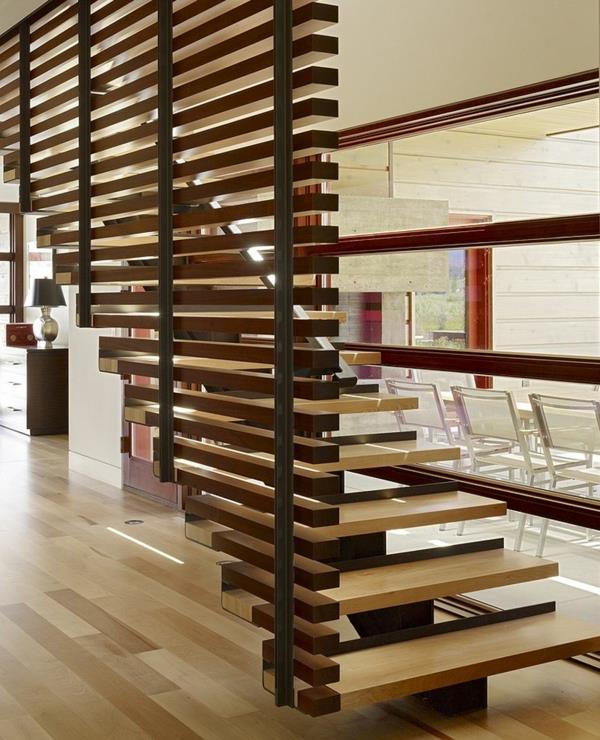 Huoneenjakajaideoita puusuunnittelu huonejakajan portaat