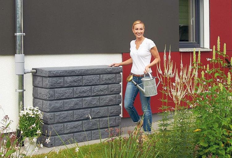 Sadetynnyrit sadeveden varastosäiliö puutarhaideoita Graf sadepiippu kulmikas