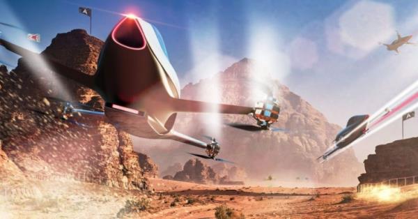 Lentävät autokilpailut ovat todellisuutta vuonna 2020 scifi -videopelien nopeuttaja todellinen