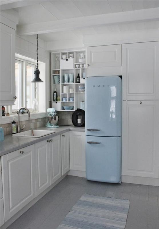 Retro jääkaappi smeg vaaleansininen keittiön suunnitteluideoita