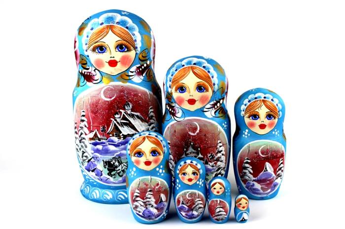 Venäläiset nuket Venäläinen matryoshka perhe naiset Venäjän kansanperinne