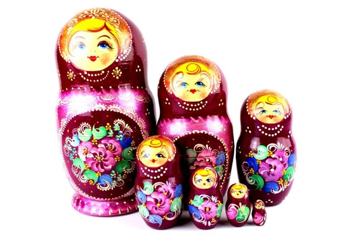 Russian Dolls Russian Matryoshka Family Women Russian Pink