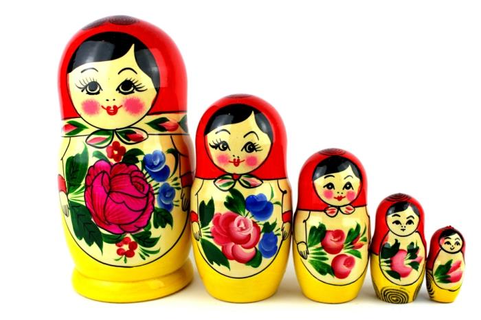 Russian Dolls Russian Matryoshka Family Women Russian Red