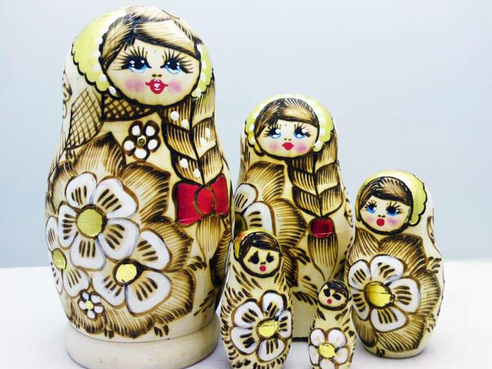 Russian Dolls Russian Matryoshka Family Women Russian White