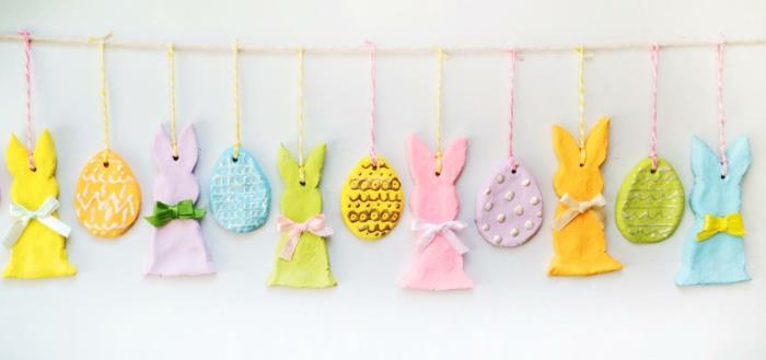 Suola taikina pääsiäisen tinker ideoita lasten kanssa pääsiäisen roikkuu koristeet