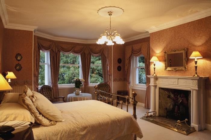 Makuuhuone ideoita viktoriaaniseen tyyliin sisustustyyleissä