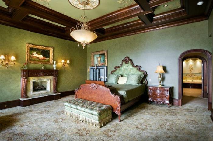 Makuuhuone ideoita viktoriaaniseen tyyliin klassiset puukalusteet