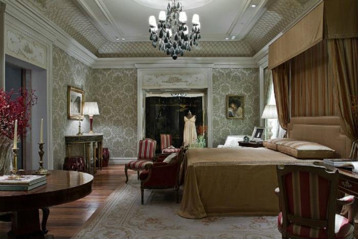 Makuuhuoneen sisustusesimerkkejä viktoriaanisen tyylin antiikkihuonekalujen sisustamisesta