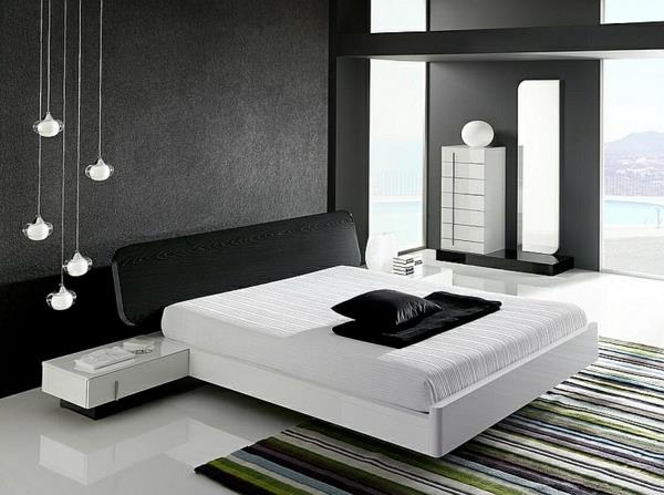 Makuuhuone minimalistinen mustavalkoinen