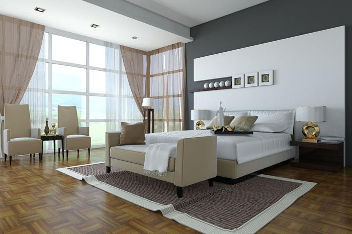 Makuuhuoneen suunnitteluideat makuuhuoneen huonekalut neutraali värisuunnittelu
