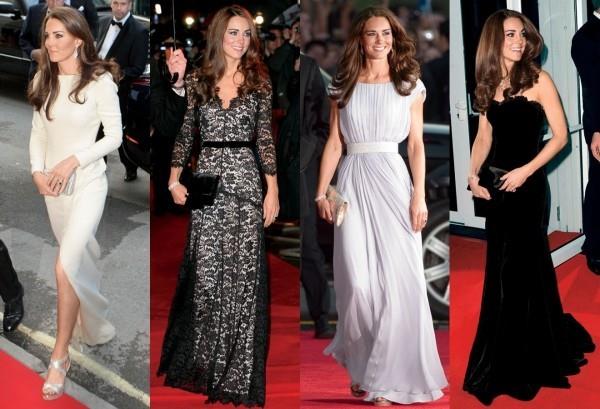 Kauniit iltapuvut Kate Middletonilta