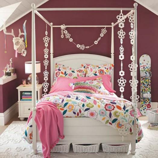 Kauniita suunnitteluideoita tyttöjen lastentarhan fantastinen sänky
