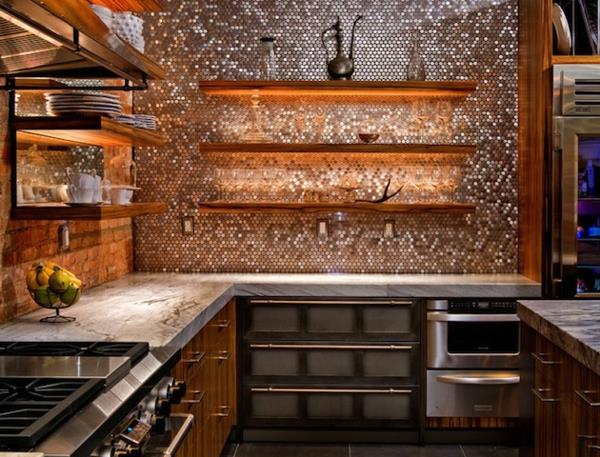 Kauniita keittiön splashback -mosaiikkipintojen tekstuureja