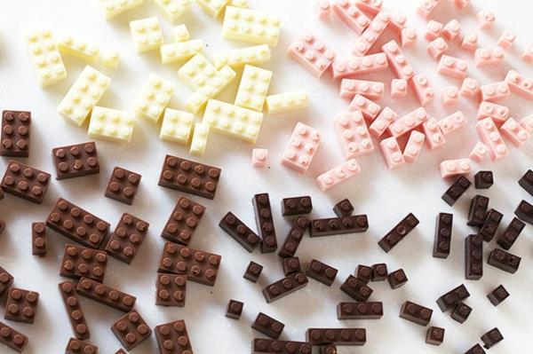 Suklaan muotoiset koristeelliset ideat suunnittelevat legokappaleita