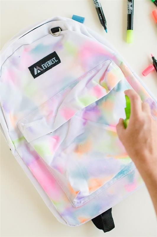 Suunnittele itse koululaukut nuorille - luovia ideoita ja yksinkertaisia ​​ohjeita sateenkaarisuunnittelun tekstiilivärit