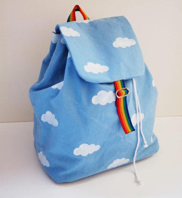 Suunnittele itse koululaukut nuorille - luovia ideoita ja yksinkertaisia ​​ohjeita pilvimaali sateenkaari