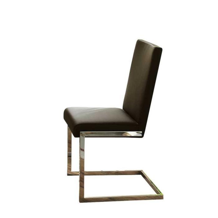 Keinutuolit Cantilever -tuoli tummanruskea keinonahka Clara