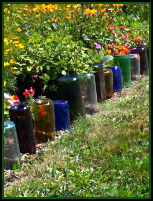 pullot lasi värikäs kotitekoinen puutarhan sisustus DIY puutarhasuunnittelu kevät