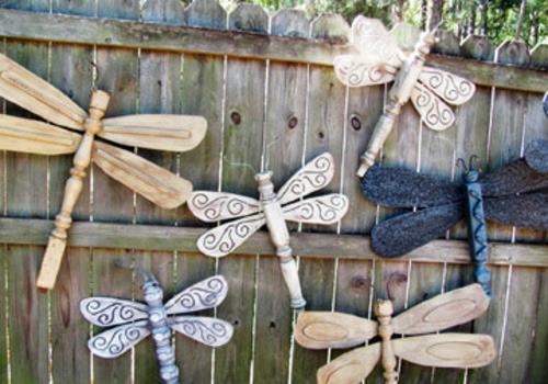 puukoristustuotteet puutarhan sisustus DIY puutarhasuunnittelu sudenkorento
