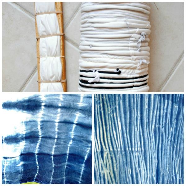 Shibori -tekniikka - useita vaiheita - hienoja ideoita