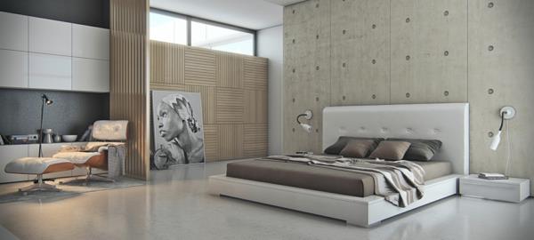 seinäsuunnittelu teollinen tyyli makuuhuone